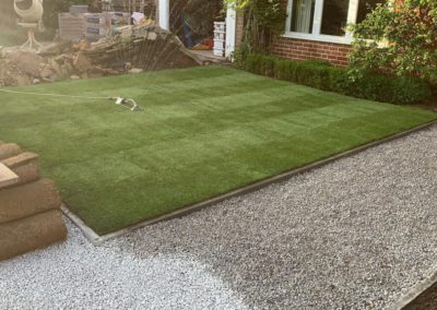 A Freshly renovated and turfed lawn