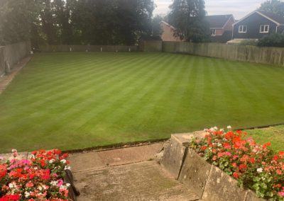 Bowling green with regular lawn maintenance and feeding - August